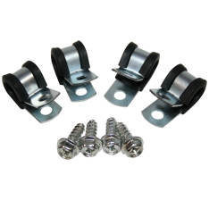 P Clamp 1/2 Inch Fits 2 Gauge W/Self Tapping Screws Set of 4 Bulldog Winch