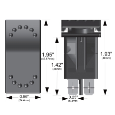 Rocker Switch - Momentary On/Off 4-Pin Black Bulldog Winch