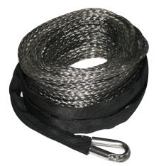 Synthetic Rope 12mm x 80 Foot Gray Bulldog Winch