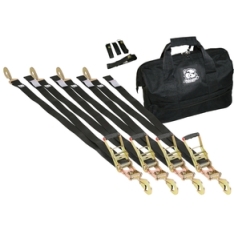Ratcheting Tie-Down Strap 17 PC 10k Breaking Strength Kit Bulldog Winch